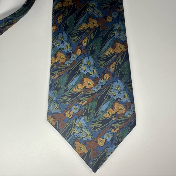 Lanvin Paris Cravat, Abstract Nature Designer Modern Silk Luxury Tie 3.5” 60” - Picture 3 of 8